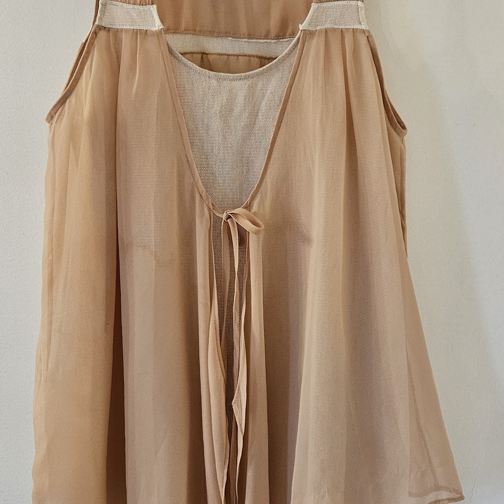 Chic Tan Sleeveless Blouse